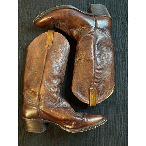 DAN POST VTG Mens Brown Leather Western Cowboy Boots Sz 9.5 D #233086/ 16625 main image 6